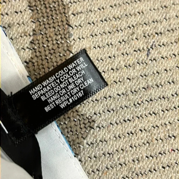 Aqua floral print sweetheart neck blue white peplum exposed zipper back top - Picture 9 of 16